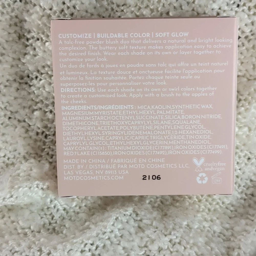 MOTD Blush Duo in Pink Lace, 5g/0.17oz